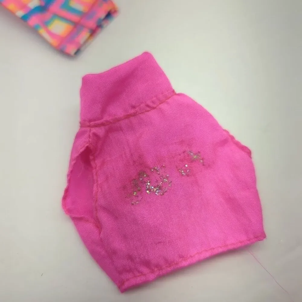 Vintage 1996 Barbie Go In‎ Style Fashions Pink Plaid Capris Outfit #68014-94